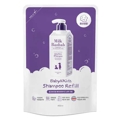밀크바오밥 베이비 앤 키즈 샴푸 리필 400ml