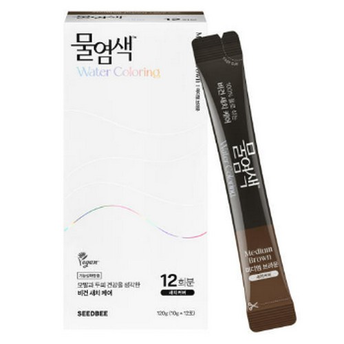 씨드비 물염색 새치염모제 와인브라운 12개입