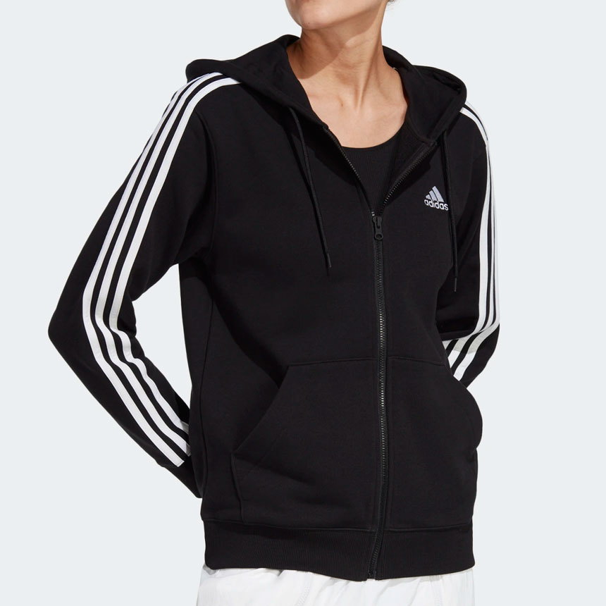 아디다스  에센셜 스트라이프 풀집업 후드 IC8769