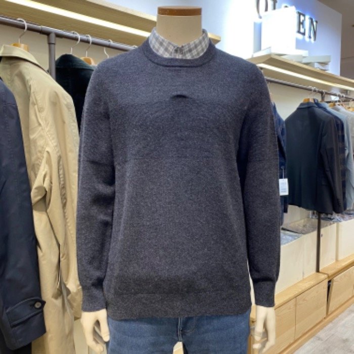 올젠 남성 울 캐시미어 셔츠레이어드 스웨터_ZBC4ER1315