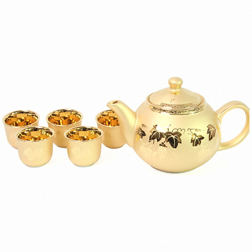 박씨상방 명품 순금도금 도자기 주기세트