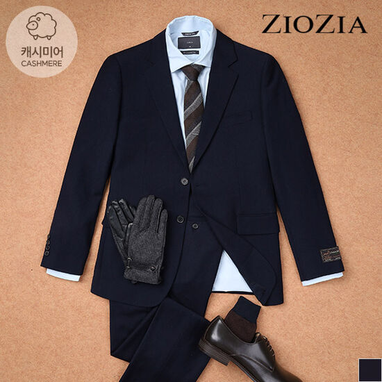 지오지아 캐시미어 혼방 네이비 정장자켓_AAA4SB1401