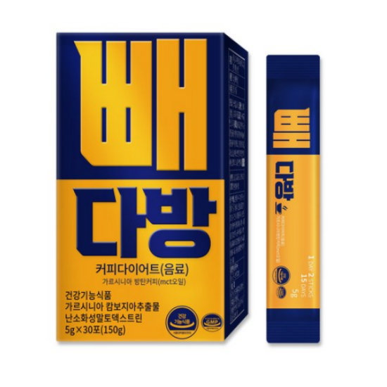 순수식품 빼다방 커피 다이어트 음료 가르시니아 방탄커피 MCT오일 5000mgX30포 체지방감소