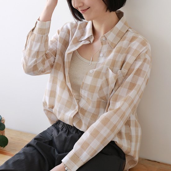 웬디즈갤러리 클래식 체크 셔츠 JSH103