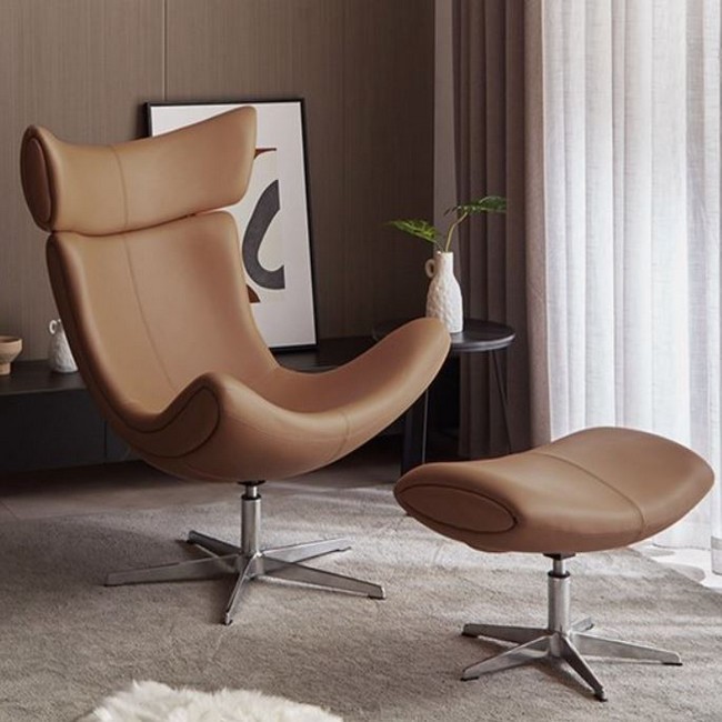 에피하임 노르딕 천연가죽 의자 1인용