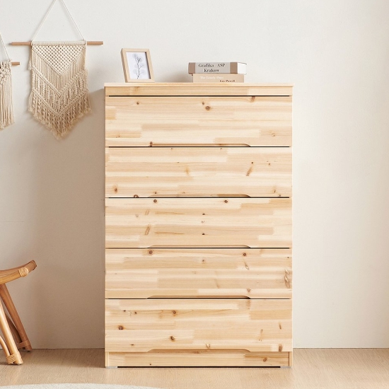 동서가구 리사 천연 삼나무 5단 원목 서랍장 770