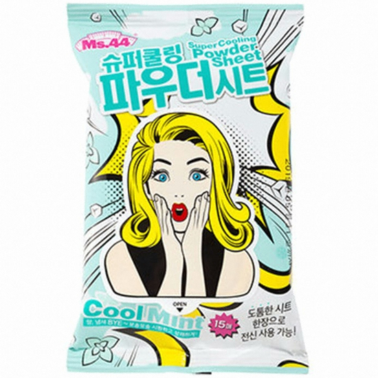 미스44 슈퍼 쿨링 파우더 시트 쿨민트 15매