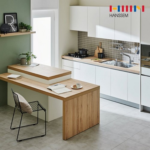 한샘  유로100 매트화이트 ㄱ자