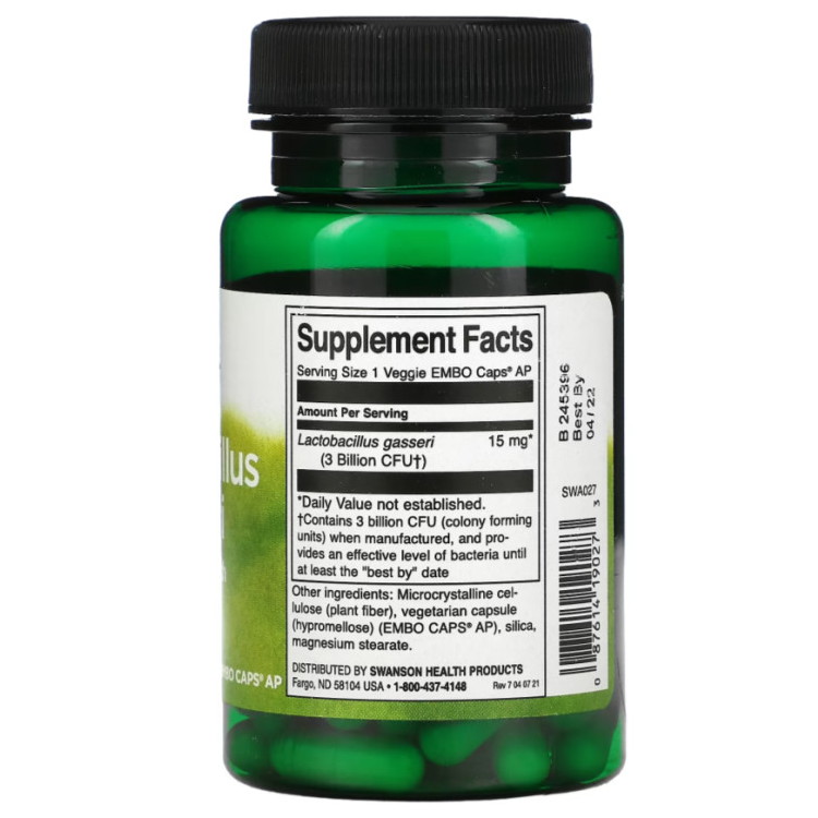 스완슨 락토바실러스 가세리 30억 프로바이오틱 60캡슐