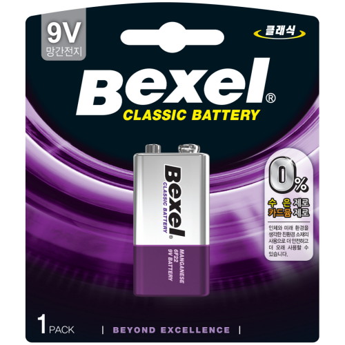 벡셀  망간 건전지 9V 카드형 1입X4개 4알