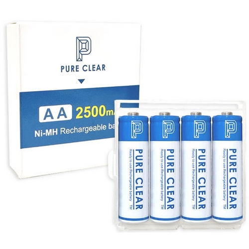 퓨어클리어  AA 2500mAh 4알 1세트 케이스포함 충전지 건전지