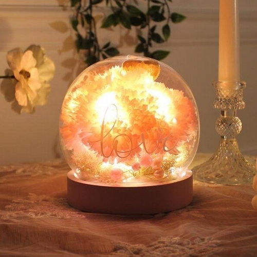 비아케이스튜디오  LED 그레이스 핑크 카네이션돔 무드등