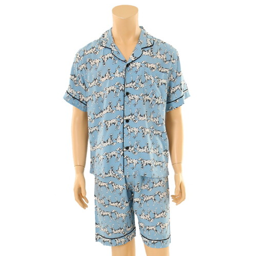 솔브 정상 레이온 달마시안 나염 남성 파자마 반팔잠옷_K SPA2304M_T