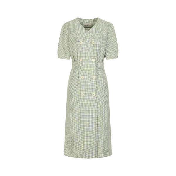 JJ지고트 여성 퍼프 슬리브 체크 더블 원피스_GM6M0OP91