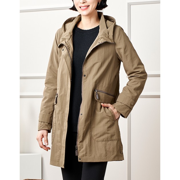 마담엘레강스 올리비아 세미후드 트렌치 K224BB01