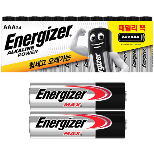 에너자이저  알카라인 패밀리팩 AAA 24입 + 맥스 AA 2입 기획팩 24개입 1개