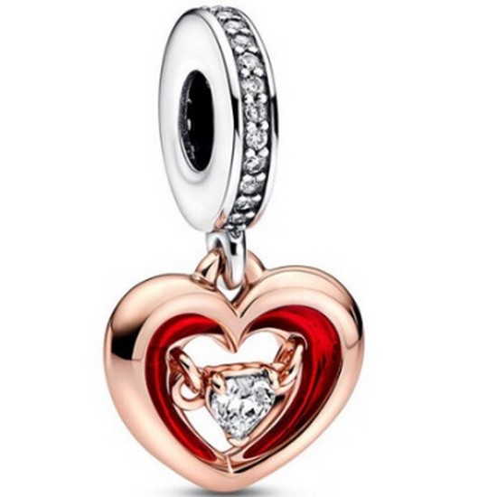 판도라  투톤 래디언트 하트 댕글 참_782450C01