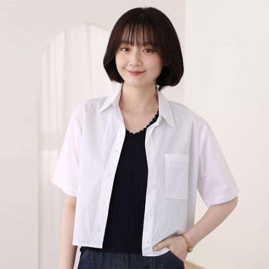 웬디즈갤러리 반야크 크롭 셔츠 JSH107
