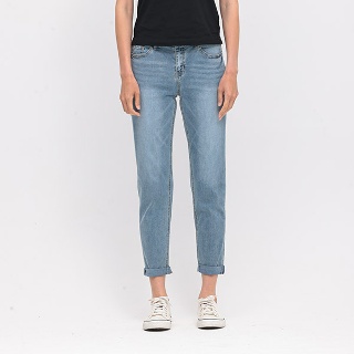 잠뱅이 여 쿨맥스 오비안밴드 솔트워싱 배기청바지 AN2DBF457