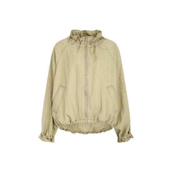 더아이잗 몰02 프릴넥 스트링 집업 점퍼 BLACK IN4M0JP72