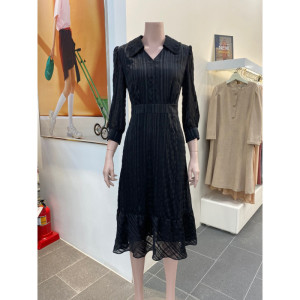 더아이잗 여성 레이스칼라 글리터 라인 원피스_IL4A0OP16