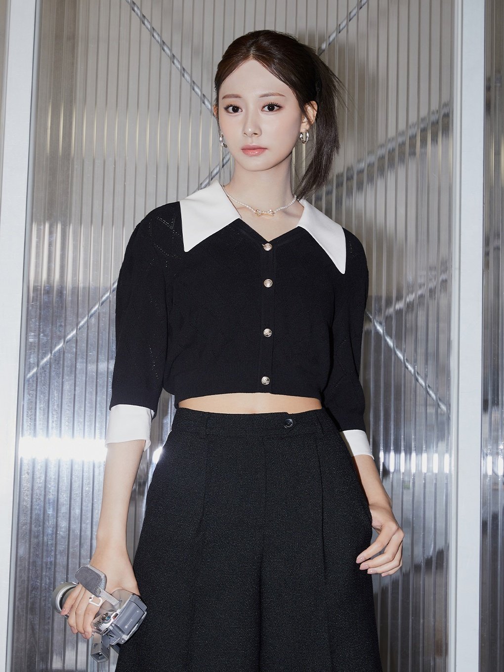ZOOC 빅카라 탈착 니트 가디건 Z232KSL016