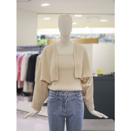 씨씨콜렉트 니트 볼레로 가디건슬리브리스 탑 C232KSL036