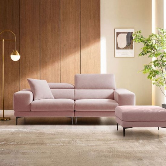 에싸 레노어 헤드기능 리브 패브릭 소파 3인용