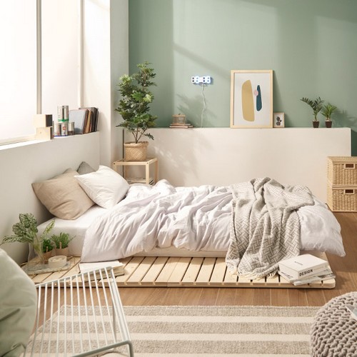 리빙디자인연구소 헤이몰리 어메이징 원목 깔판 침대 Q