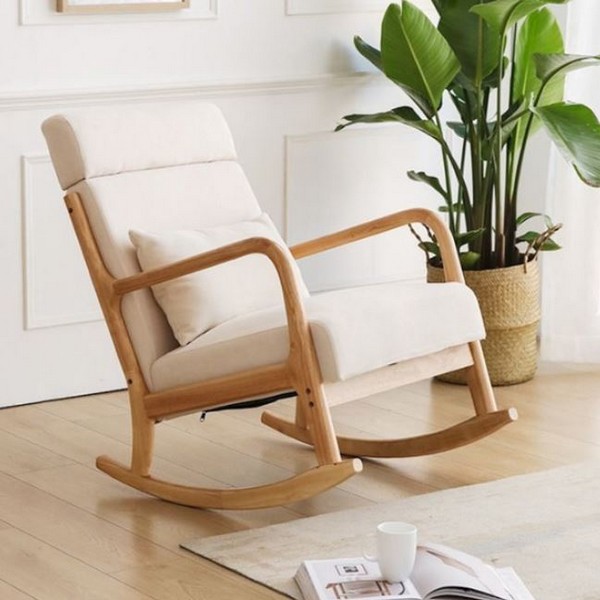 트리 노르딕 원목 롱 흔들의자 1인용