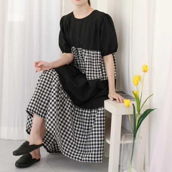 웬디즈갤러리 체크 캉캉 원피스 IOP111