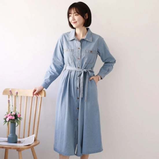 웬디즈갤러리 플레어 데님 원피스 IOP103