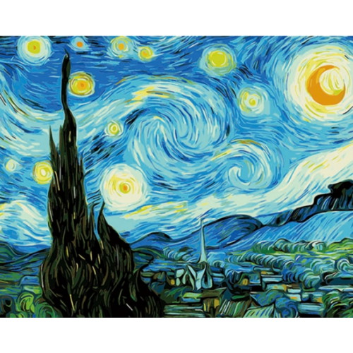 아이러브페인팅  DIY캔버스형 그림그리기 40x50cm 고흐-별이빛나는밤에