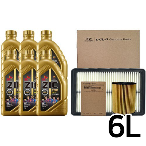 SK엔무브 ZIC 탑 5W30 6L + 모비스 순정필터 기아 카니발 KA4 4세대 디젤