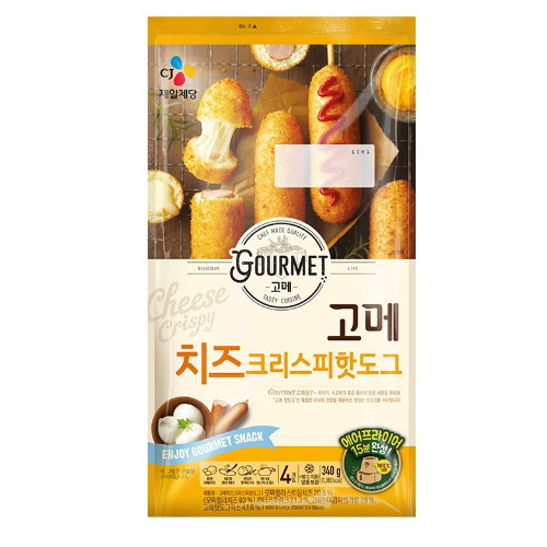CJ제일제당 고메 치즈 크리스피 핫도그 4개입 340g
