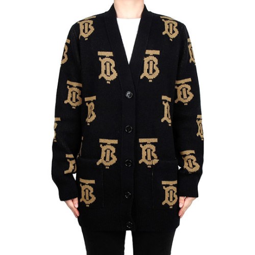 버버리 여성 모노그램 울 자카드 가디건 8063209 A1189