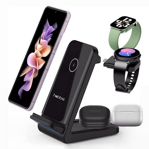 연화미디어  햅시 15W 3in1 듀얼 워치 무선충전기 YMQ71WD