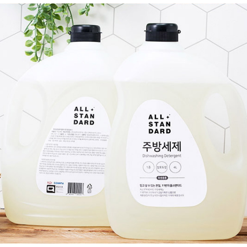 올스탠다드 대용량 1종 주방세제 4L 2개 총8L 베이킹소다함유