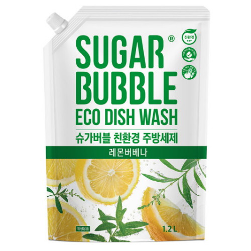 슈가버블 친환경 주방세제 레몬버베나 470mlx2개 + 리필1.2Lx3개