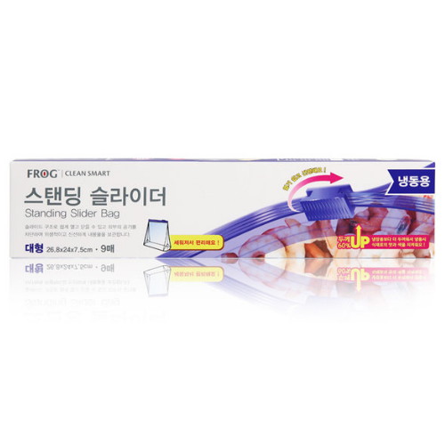 FROG  스탠딩 슬라이더 냉동용 지퍼백 대형 27p 3개