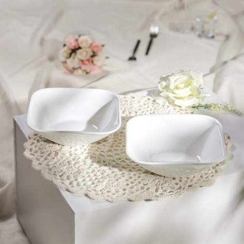 코렐 저스트화이트 사각 샐러드볼 (중)