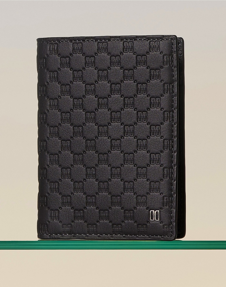 닥스 남성 가죽 루이스 엠보 DD 패턴 중지갑_DBWA3F375BK