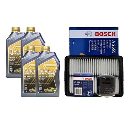 에쓰오일  세븐 골드 #9 C2&C3 5W30 4L + 보쉬필터 현대 더뉴 아반떼AD 1.6 LPI