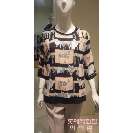 모라도 말무늬쉬폰라운드티셔츠 RMM8PO470
