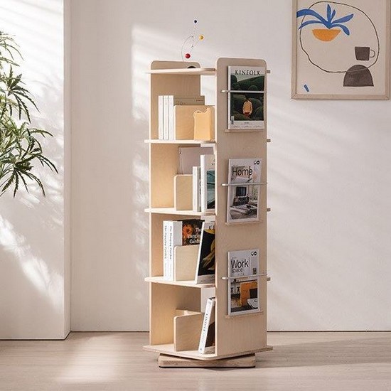 삼익가구 라운드 4단 회전책장 470