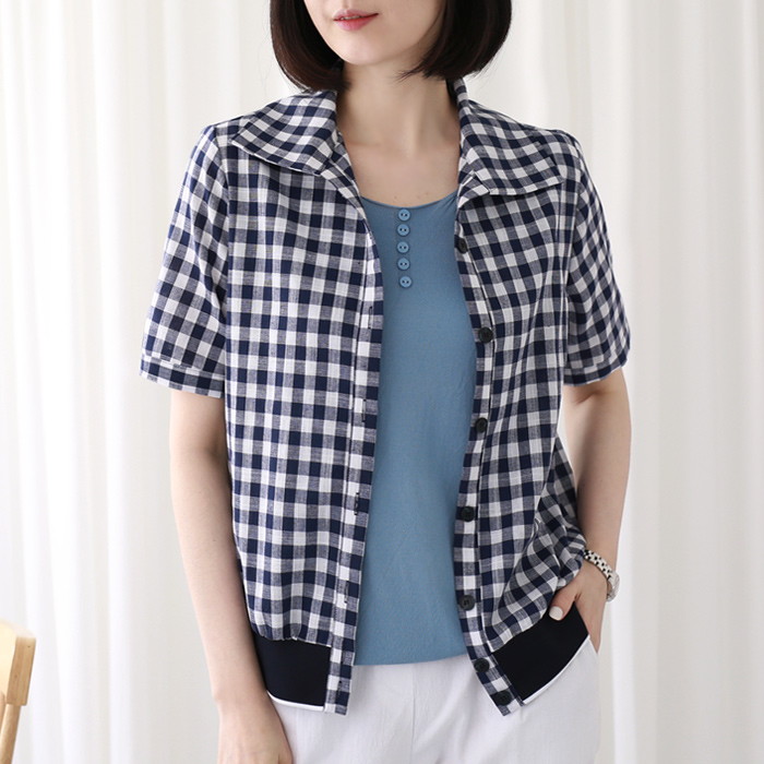 웬디즈갤러리 고방 체크 자켓 셔츠 JSH110