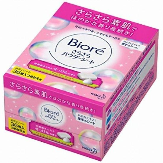 비오레 사라사라 바디 데오드란트 파우더 시트 리필 36매