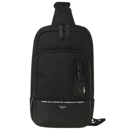 헤지스 남성 블랙 라인배색 슬링백_HJBA3F063BK