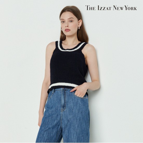 더아이잗 슬리브리스 크롭 풀오버 니트 IM7P1PO03