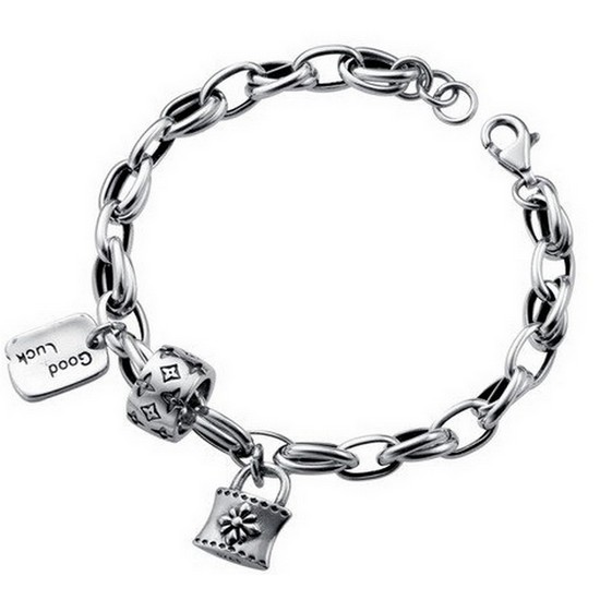 에르모사제이  W062 실버 925 루이 모노그램 볼드 체인 은 팔찌